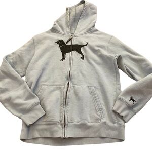The Black Dog Blue Cotton Full Zip Hooded Sweatshirt size Large